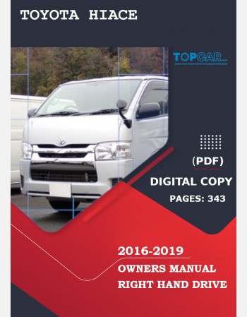 toyota hiace 2016-2019 owners manual in english